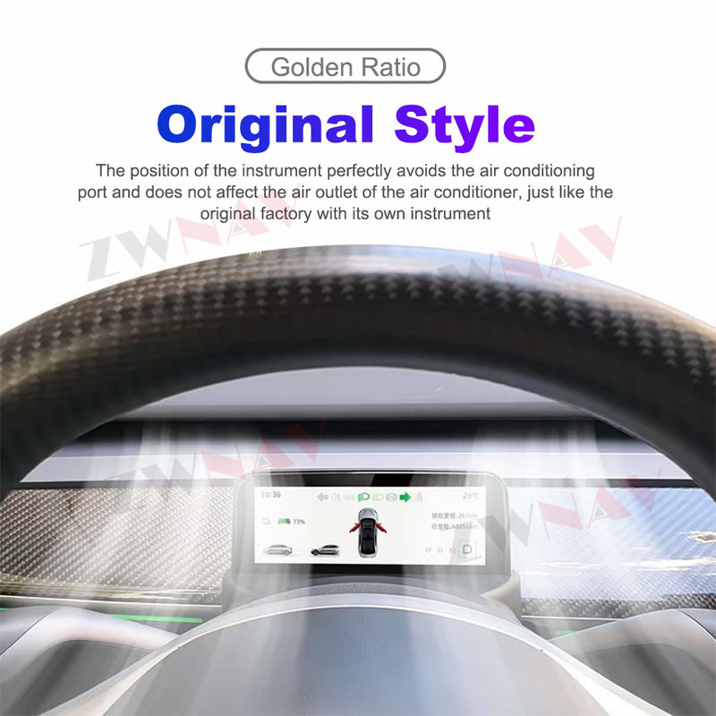 صفحه نمایش خوشه ابزار دیجیتال 4.6 اینچی تسلا مدل 3 مدل Y AMD/ داشبورد LCD خودرو اینتل