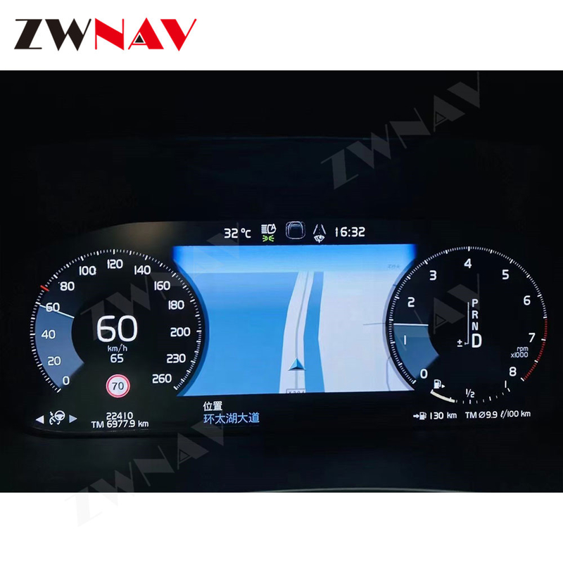 Volvo XC90 Car Digital Cluster 12.3 اینچ LCD داشبورد سرعت سنج 1920*720