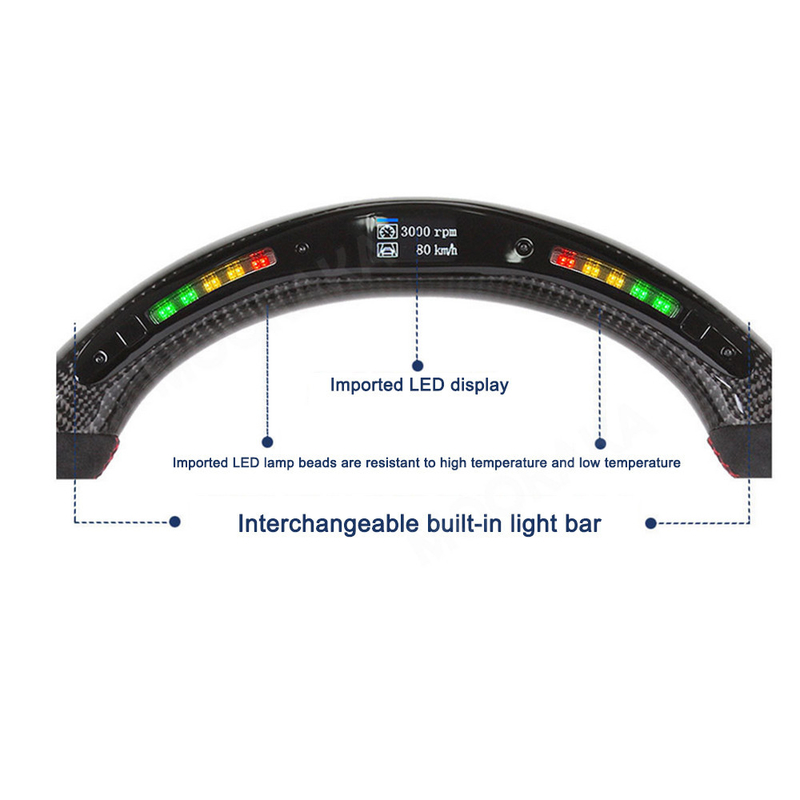 فرمان LED فیبر کربنی Alcantar-A برای BMW M1 - M6 F10 F18 F11 F12