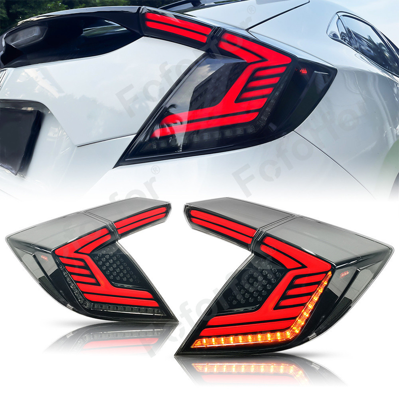 چراغ عقب خودرو 2016-2021 برای هوندا نسل 10 سیویک 2 محفظه LED چراغ عقب مونتاژ فرمان جریان چرخشی