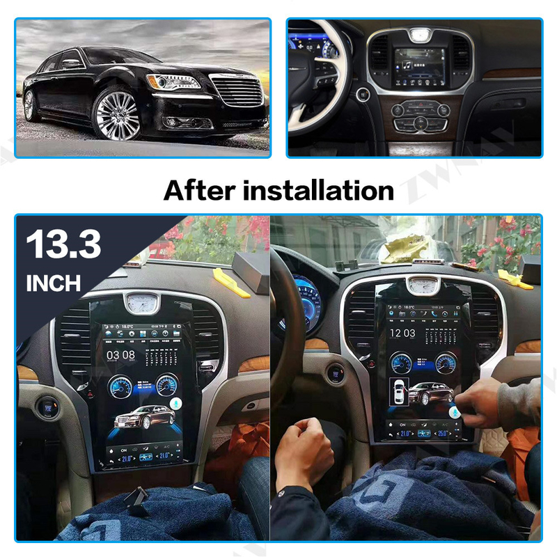 رادیو ناوبری ماشین استریو یونیت سر Android 9.0 Carplay For Chrysler 300C 2013-2019